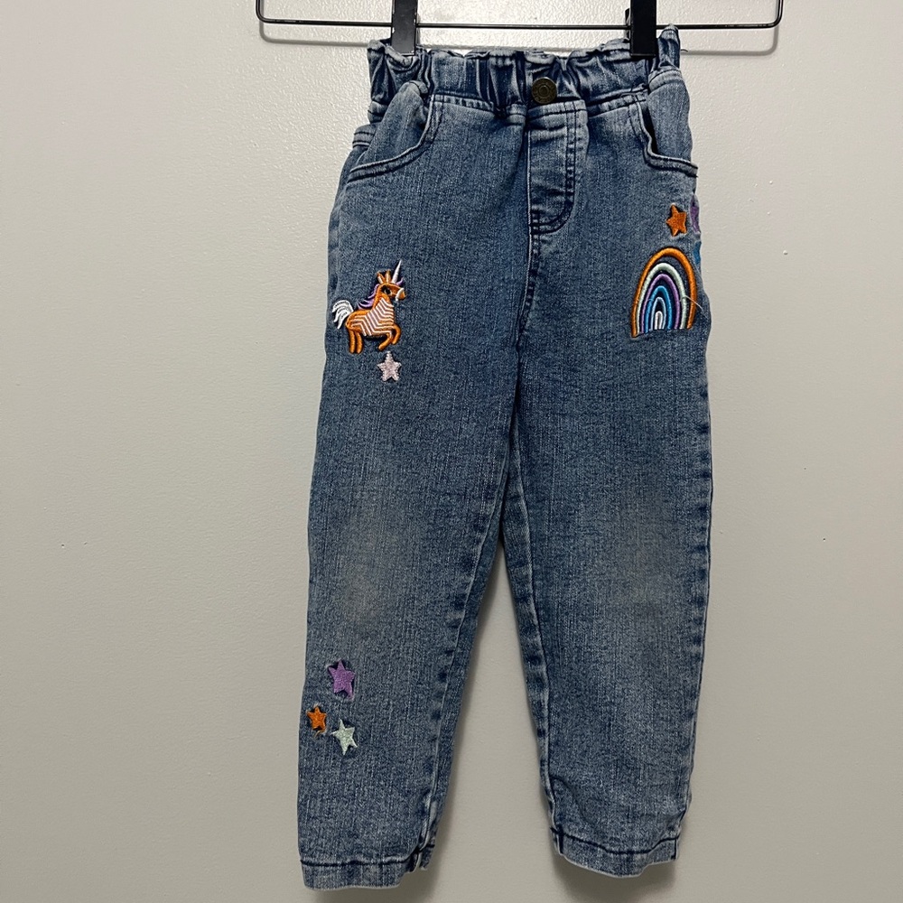 Shein embroidered jeans